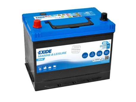 Exide Akku Dual 12V 80Ah, käynnistysvirta 510A +/- Exide Akku Dual 12V 80Ah, käynnistysvirta 510A +/-